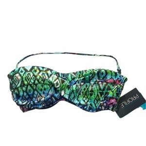New Profile by Gottex Women’s Bandeau Bikini Top Size 36D NWT